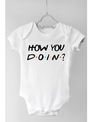Limon Unisex Bebek Beyaz How You Doin Kısa Kollu Çıtçıtlı Body Zıbın