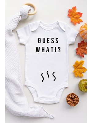 Limon Unisex Bebek Beyaz Guess What Çıtçıtlı Body