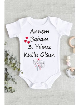 Limon Yıl Dönümü Hediye Bebek %100 Pamuklu Organik Baskılı Zıbın Body