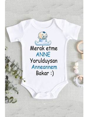 Limon Merak Etme Anne Baskılı Erkek Bebek Body Zıbın