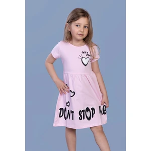 Toontoy Kids Toontoy Kız Çocuk Kalp Baskılı Taş Işlemeli Elbise