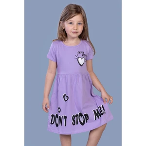 Toontoy Kids Toontoy Kız Çocuk Kalp Baskılı Taş Işlemeli Elbise