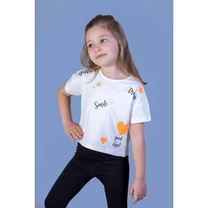 Toontoy Kids Toontoy Kız Çocuk Crop Model Neon Baskılı Tişört