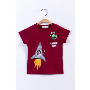 Toontoy Kids Toontoy Erkek Çocuk Cep Detaylı Baskılı Tişört