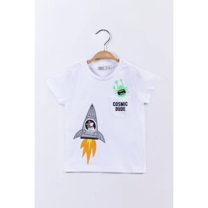 Toontoy Kids Toontoy Erkek Çocuk Cep Detaylı Baskılı Tişört