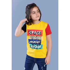 Toontoy Kids Toontoy Erkek Çocuk Kolları Garni Detaylı Baskılı Tişört