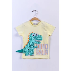 Toontoy Kids Toontoy Erkek Çocuk Kabartmalı Dinazor Baskılı Tişört