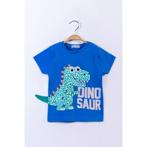 Toontoy Kids Toontoy Erkek Çocuk Kabartmalı Dinazor Baskılı Tişört