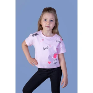 Toontoy Kids Toontoy Kız Çocuk Crop Model Neon Baskılı Tişört