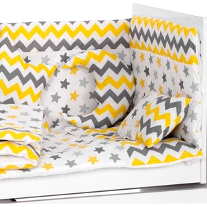 Sarı Gri Zigzag-Sarı Yıldız Bebek Uyku SETI 60X120(7PARÇA)