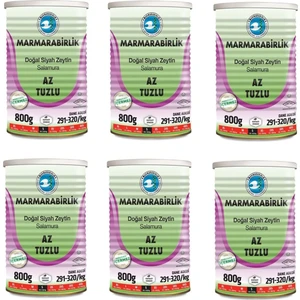 Az Tuzlu Salamura Siyah Zeytin Teneke (S) 800 gr - 6'lı