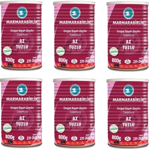 Az Tuzlu Salamura Siyah Zeytin Teneke (L) 800 gr - 6'lı