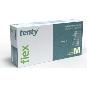 Tenty Flex Pudrasız Lateks Eldiven 100'LÜ x 20 Paket Koli