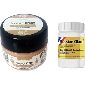 Three Brand Whitening Cream 50 ml Arnavut Kremi Aklık Kremi 1 Adet + Russıan Glare Tüy Dökücü Azaltıcı Merhem 50ML 1 Adet