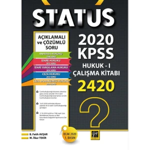 Gazi Kitabevi Status 2020 Kpss Hukuk - 1 Çalışma Kitabı - B. Fatih Avşar