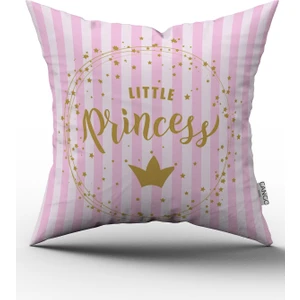 Cango Home Çift Tarafı Baskılı Kız Bebek Princess Dijital Baskılı Kırlent Kılıfı - Pembe-Ct