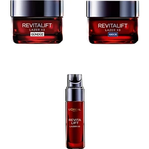 L'Oréal Paris Loreal Paris Revitalift Lazer X3&nbsp;3'lü Set (Gündüz ve Gece Kremi 50 Ml, Serum 30 Ml)