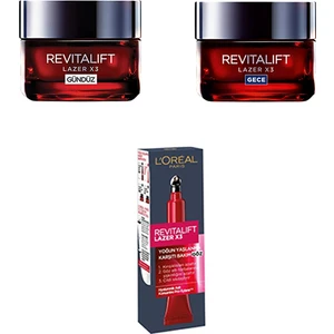 L'Oréal Paris Loreal Paris Revitalift Lazer X3&nbsp;3'lü Set (Gündüz ve Gece Kremi 50 Ml, Göz Bakım Kremi 15 Ml)