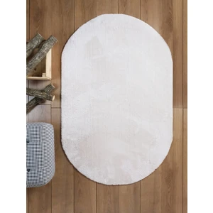 SARAR HALI Tavsan Kaymaz Taban Krem Post Peluş Oval Halı