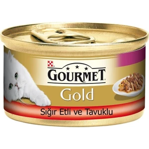 Gourmet Gold Sığır Etli ve Tavuklu Yetişkin Kedi Konservesi 85 gr