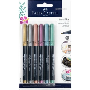Faber Kalın Uçlu Metalik Keçe Kalem 6'lı Set