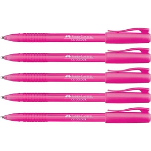 Faber Cx Colour Renkli Tükenmez Kalem Pembe 5'li