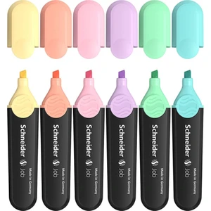 Job Fosforlu Kalem 6'lı Set Pastel Renkler