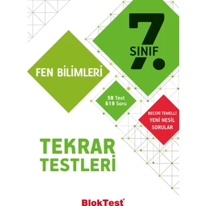 Bloktest Yayınları Tudem Yayınları 7. Sınıf Fen Bilgisi Blok Test Tekrar Testleri