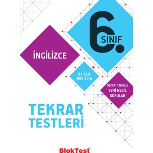 Tudem Yayınları 6. Sınıf Blok Test İngilizce Tekrar Testleri