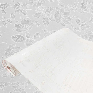 346-8325 Çiçek Desen Transparan Yapışkanlı Folyo (67,5cm x 1mt)