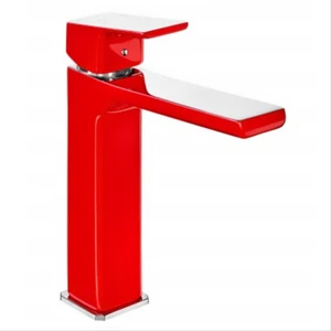 Eca Tıera Orta Tip Lavabo Bataryası Krom-Kırmızı 103388003