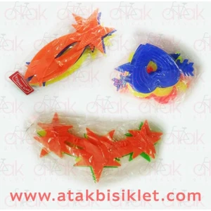 Çocuk Bisikleti Jant Süsü Kalp Üçlü Yıldız