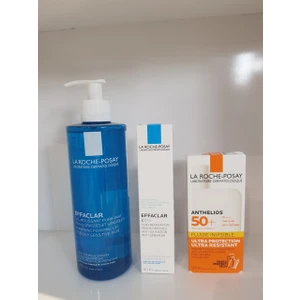 La Roche-Posay Effaclar Gel 400 ml + Effaclar K 40 ml +Anthelıos Invısıble Fluıd 50 ml