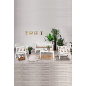 Lara 2+1+1+S Balkon Bahçe Oturma Grubu – Beyaz
