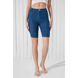Denım Blue Recycled Denim Bermuda