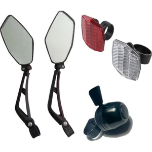 Hsgl Bisiklet Sport Ayna Zil ve Ikili Reflektör Set