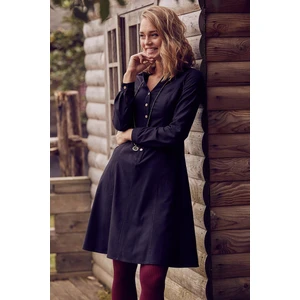 Los Banditos Düğmeli Uzun Kollu Diz Boyu Gömlek Elbise