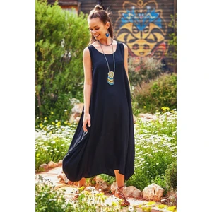 Los Banditos Kayık Yaka Düğme Detaylı Cepli Günlük Elbise