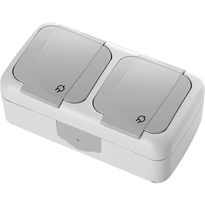 Palmiye Yatay Ikili Kombine Topraklı Priz + Topraklı Priz