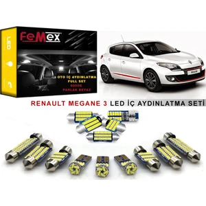 Renault Megane 3 LED Iç Aydınlatma Ampul Seti Femex Parlak Beyaz