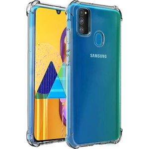 Samsung Galaxy M21 Kılıf Şeffaf Airbag Antishock Köşe Korumalı Silikon Kapak Şeffaf