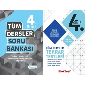 Bloktest Yayınları Tudem 4. Sınıf Tüm Dersler Soru Bankası &  4. Sınıf Tüm Tekrar Testleri