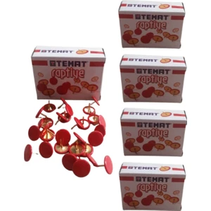 Renkli Raptiye Kırmızı Pvc Kaplı 5 Paket 150 Adet
