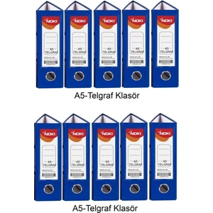 Telgraf Klasör Mavi Geniş A5 Plastik 10 Adet