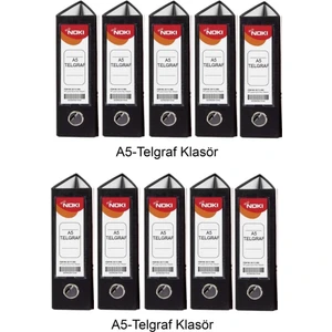 Telgraf Klasör Siyah Geniş A5 Plastik 10 Adet