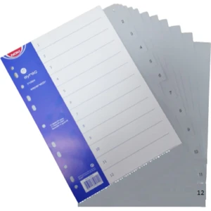 Plastik Seperatör 12 Rakam Ayraç A4 6 Adet