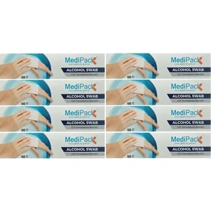 Alkollü Mendil Medıpack Alcohol Swab Cilt Temizleme Alkol Swap 8 Kutu = 800 Adet