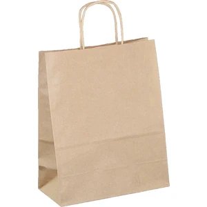 Burgu Saplı Kraft Kağıt Çanta 19 x 8 x 24 cm