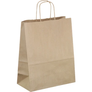 Burgu Saplı Kraft Kağıt Çanta 25 x 12 x 31 cm