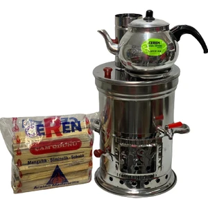 Ceren Mangal 5 Lt Tek Musluk Demlik ve Çam Odunu